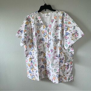 Adar Snap Front Scrub Top Size XL